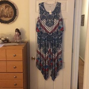 Red, white, and blue handkerchief dress